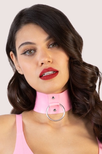Imogen Pink Latex and Ring Collar | One Size