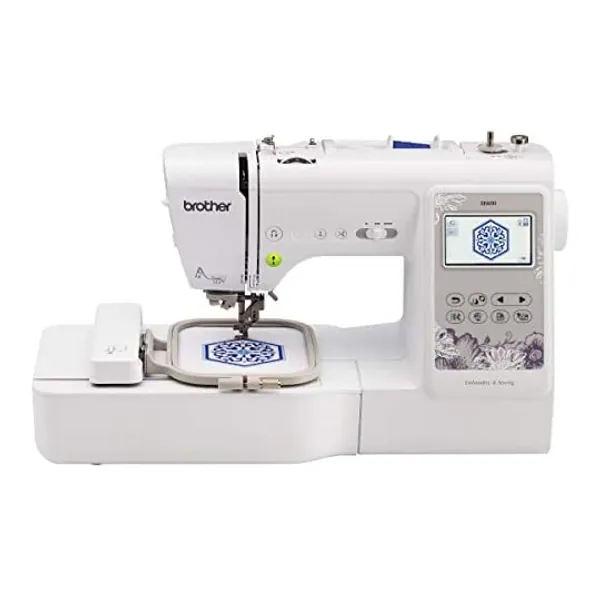 
                            Brother SE600 Sewing and Embroidery Machine, 80 Designs, 103 Built-In Stitches, Computerized, 4" x 4" Hoop Area, 3.2" LCD Touchscreen Display, 7 Included Feet
                        