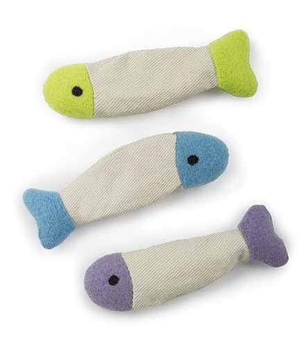 SmartyKat (3 Count) Fish Flop Crinkle Catnip Cat Toys - Multi Color, 3 Count - Fish Flop, 3-Set