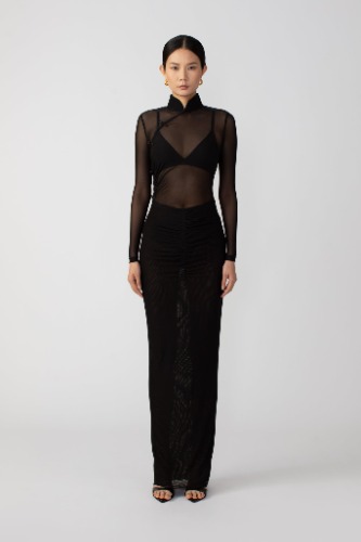 Kyle Mesh Dress | Black / 6