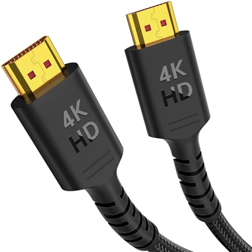 4K HDMI Cable 25Ft/7.5M, 18Gbps High Speed HDMI 2.0 Braided Cord, Supports 4K 60Hz, UHD, 2160p, HD, 2K, 1080p, 3D, ARC - 25Feet