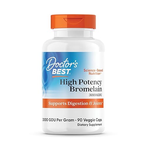 Doctor's Best 3000 GDU Bromelain Proteolytic Digestive Enzymes Supplements, Supports Healthy Digestion, Joint Health, Nutrient Absorption, 500 mg,Capsule, 90 Count(Pack of 1) - Supplements
