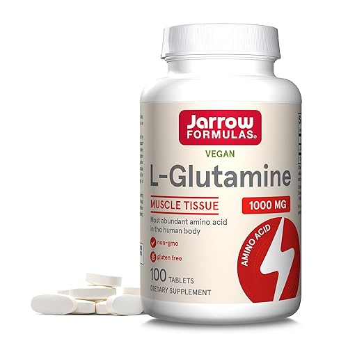 Jarrow Formulas L-Glutamine 1000 mg, Dietary Supplement for Muscle Tissue, Multifunctional Amino Acid, Immune Support , 100 Easy-Solv Tablets, 50-100 Day Supply - Unflavored - 100 Count (Pack of 1)