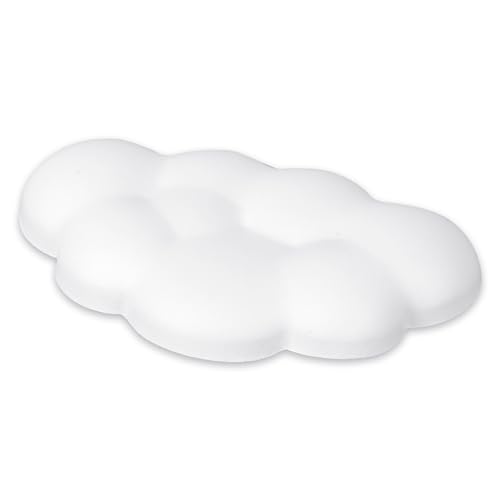 KALIONE 1pcs Mouse Wrist Rest, Cloud Mouse Wrist Rest, Mouse Wrist Support with Non-Slip Bottom Seat, Suitable for Desktop Computer, Laptop Computer, School, Office, Home (White) - Keyboard Mouse Wrist Rest Set