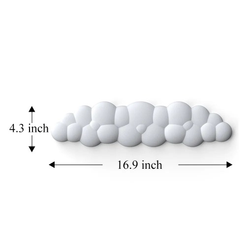 Cloud Keyboard Wrist Rest Memory Foam Wrist Support Cushion for Work and Gaming - white long