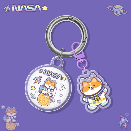 Cute AirTag Case Keychain with Charm - E