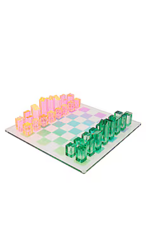 Sunnylife Ombre Lucite Chess & Checkers in Sherbert from Revolve.com
