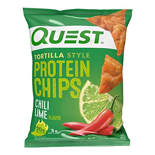 Quest Nutrition Tortilla Style Protein Chips, Chili Lime, Baked, 1.1 Oz, Pack of 12 - Chili Lime - 1.1 Ounce (Pack of 12)