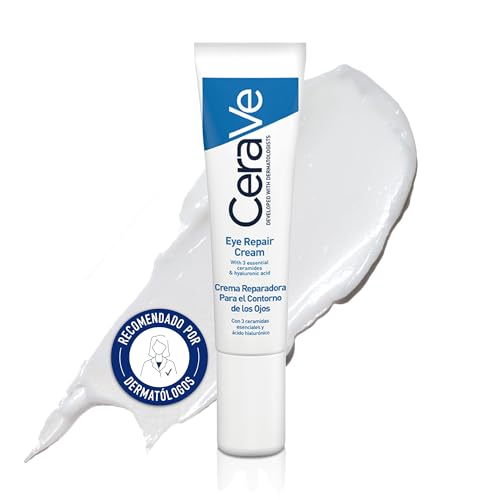 CeraVe Crema Reparadora Contorno de Ojos, Para Todo Tipo de Pieles, Reducción de Ojeras y Bolsas, Enriquecida con Ácido Hialurónico y Niacinamida, 14ml