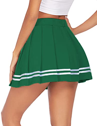 Avidlove Womens Pleated Skirt School Uniform Skirt Mini Skirt Pleated Cheer Skirt - XX-Large - Lvy Green