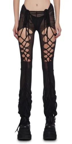 FADER MESH RUCHED CUT OUT PANTS