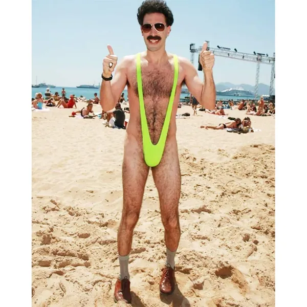 TwoZero Lime Green Borat Mankini ManThong Swimming Stag Do Fancy Dress Costume Joke Gift Secret Santa