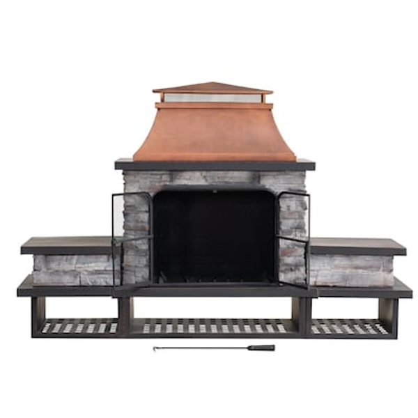 Sunjoy Copper Steel Outdoor Wood-Burning Fireplace in the Outdoor Wood-Burning Fireplaces department at Lowes.com