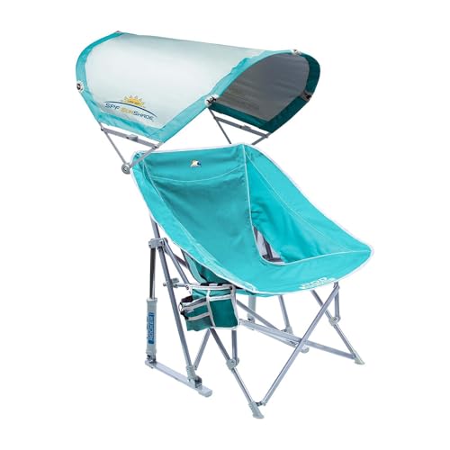 GCI Outdoor Rocker Camping Chair - Pod Rocker With SunShade Beach - Seafoam Green