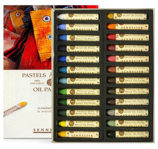 Sennelier Pastels Oil 24 Colors - Artistieke kwaliteit (Import Frankrijk)