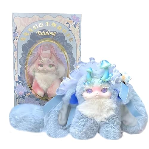 VEGAWIWI Anime Plush Blind Box, Cute Rabbit Dragon Fantasy Forest Biological Tea Series Soft Blind Box Doll, Collectable Plush Toys for Birthday Gifts