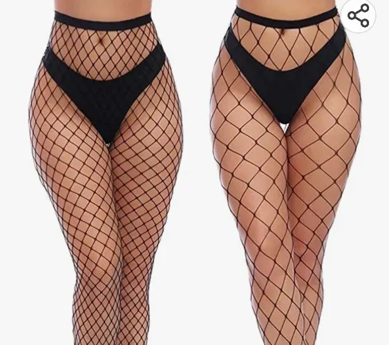 Charmnight Womens High Waist Tights Fishnet Stockings Thigh High Pantyhose 2 Pair(1) at Amazon Women’s Clothing store