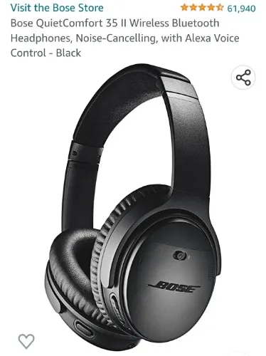 Amazon.com: Bose QuietComfort 35 II Wireless Bluetooth Headphones, Noise-Cancelling, with Alexa Voice Control - Black : Electronics