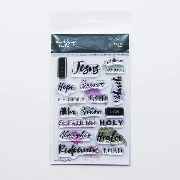 Names of God Bible journaling Christian Acrylic Stamp Set | Doodling Faith