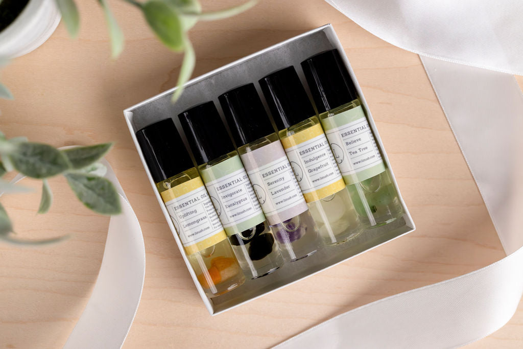 Essential Oils Roll-On with Crystals - set of 5 - Yes