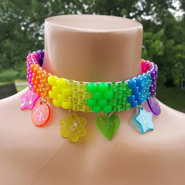 Rainbow Kandi Choker