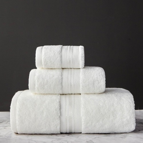 Egyptian Cotton Towels - Crisp White / Towel Set - 3pc