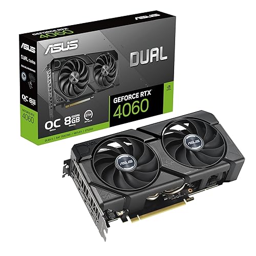 ASUS Dual GeForce RTX 4060 EVO OC Edition 8GB GDDR6 (PCIe 4.0, 8GB GDDR6, DLSS 3, HDMI 2.1a, DisplayPort 1.4a, Axial-Tech-Lüfterdesign, 0dB, Dual BIOS, Auto-Extreme-Technologie) - OC Edition 8GB - Dual - RTX 4060 Evo