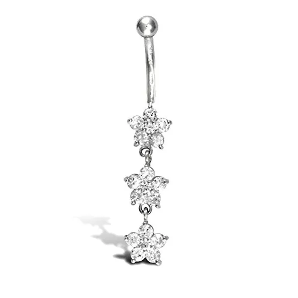Jewelco London Ladies 9ct Yellow Gold Purple Round Crystal 8mm Disco Ball Banana Belly Bar, 12mm