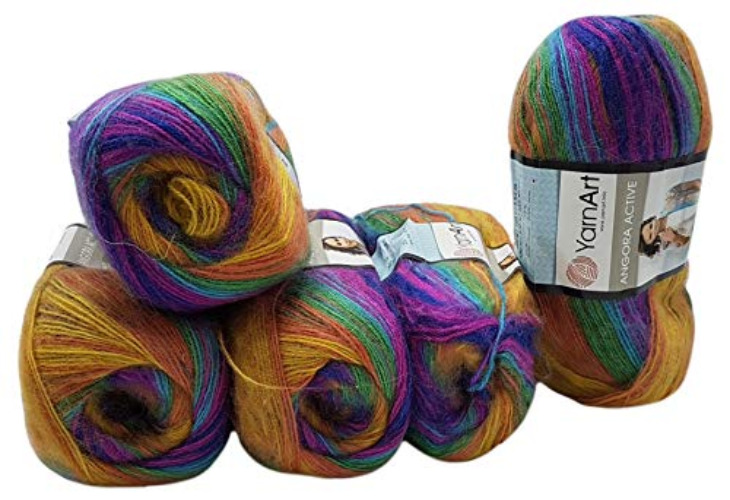 5 x 100 g YarnArt Angora rainbow yarn!!!