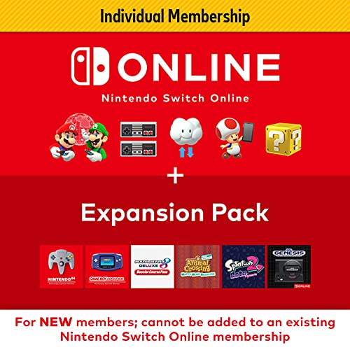 Nintendo Switch Online + Expansion Pack 12-month Individual Membership – [Digital Code] - Nintendo Switch Digital Code - Nintendo Switch Online + Expansion Pack - 12 Months