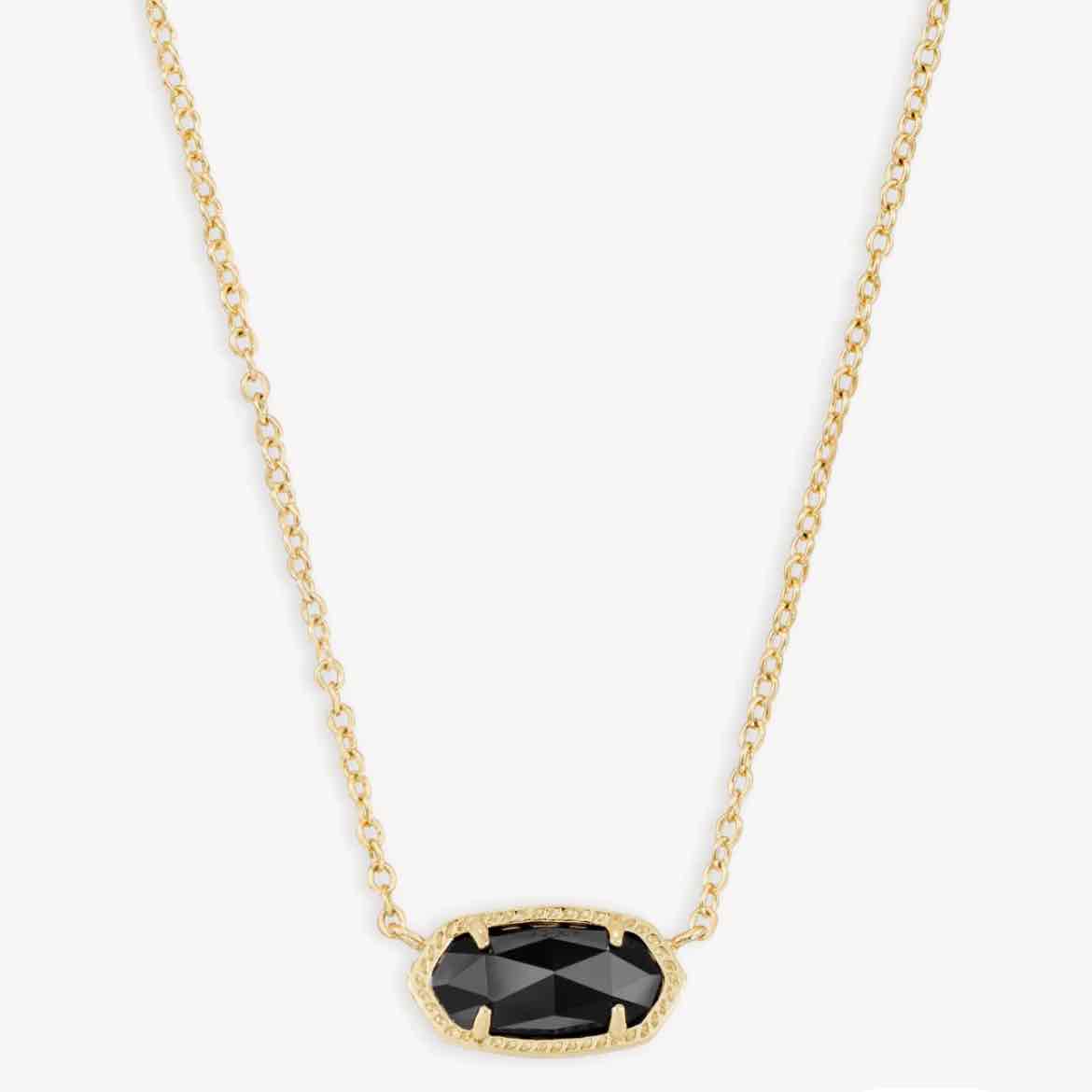 Elisa Gold Pendant Necklace in Rose Quartz
