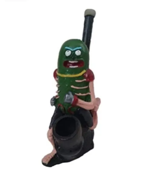 Novelty Collectible Pickle Rick Figurine Tobacco Pipe - 