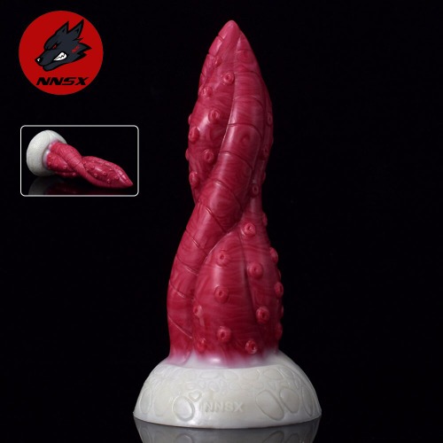 NNSX NEW Octopus Tentacle Dilldo Animal Silicone Surface with Suction Cup Red and White Flexible Dildofor Women Sexy ToysFemale