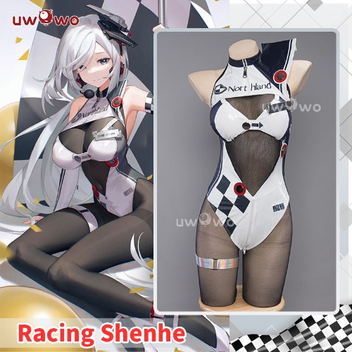 【In Stock】Uwowo Genshin Impact Fanart: Racing Shenhe Bodysuit Leather Cosplay Costume - 【In Stock】XXL
