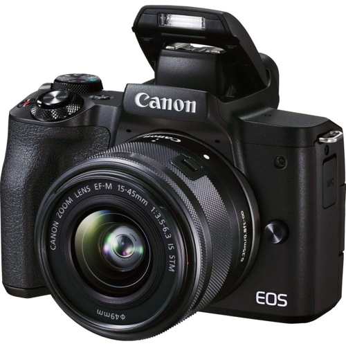 Canon EOS M50 Mark II + EF-M 15-45mm is STM Kit Black - Black w/ EF-M15-45mm STM kit