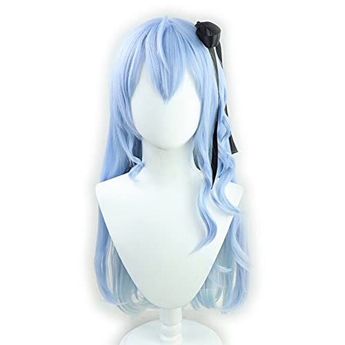 VTuber Hoshimati Suisei Wig Hololive Youtuber Suisui Cosplay Mixed Blue Long Straight Synthetic Hair Girl Role Play Free Wig Cap - 