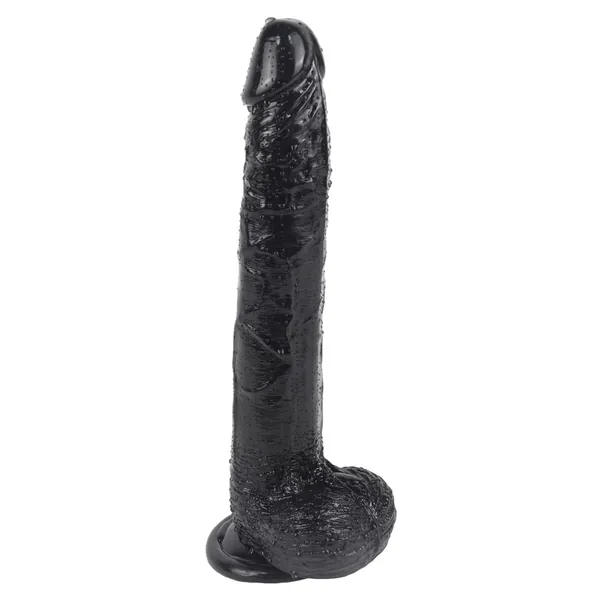 SOFTTOYS - The Long Johnson - Adult Toy 100% Lifelike and Huge and 100% Feels Like Skin with Strong Suction Cup for Hands-Free G-spot Anal Play (Black, Regular Width, 11 inches Long)