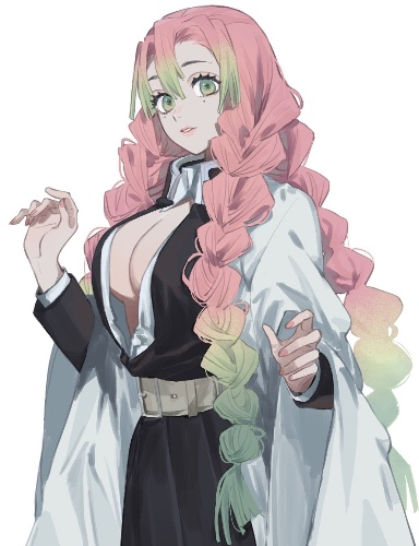 Wig for Kanroji Mitsuri Cosplay for Demon Slayer Green and Pink Anime Cosplay Wigs with Cap : Clothing, Shoes & Jewelry