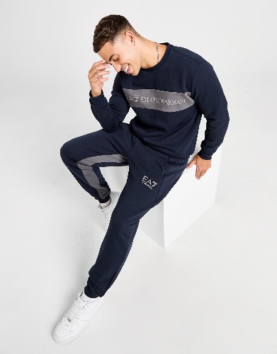 Blue EA7 Emporio Armani Colour Block Joggers | JD Sports UK 