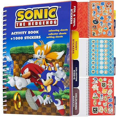SONIC THE HEDGEHOG Adesivi per Scrapbooking & Libro Attività Oltre 1000 Adesivi