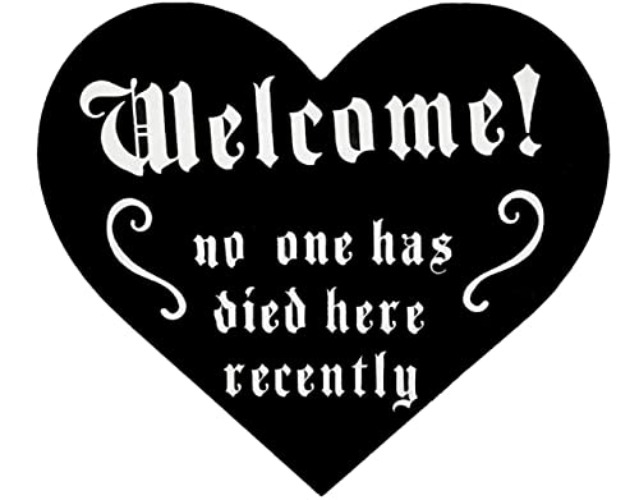 Gothic Welcome Sign - Gothic Wall Decor - Goth Home Horror Aesthetic Front Door Decor - Spooky Hanging Room Decor 9.5'' X 8.5'' X 1'' - Welcome Gothic Sign