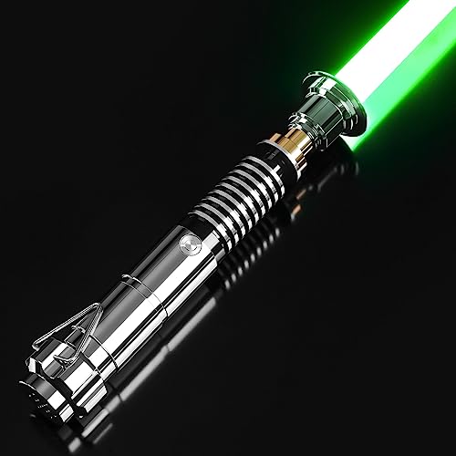CVCBSER Smooth Swing Dueling Lightsaber, Motion Control 12 Sound Fonts with Infinite Color Changing 16RGB, Premium Metal Handle Light Saber - RGB-X-12 Fonts