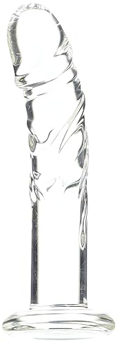 Spartacus Blown Medium Realistic Glass Dildo, Clear - Medium (Pack of 1)