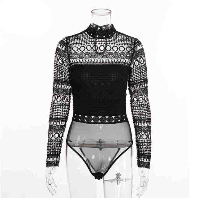 Black Knitted Bodysuit - black / S