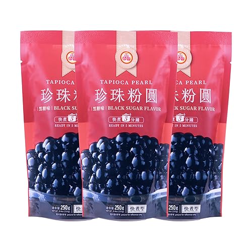 Tapioca Pearl , Black , 250 G (8.8 Oz) , Pack of 3