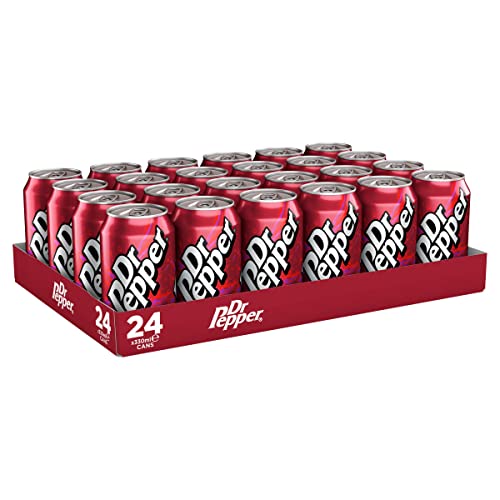 Dr Pepper Fizzy Drinks 24 x 330ml Cans - Pepper - 330 ml (Pack of 24)
