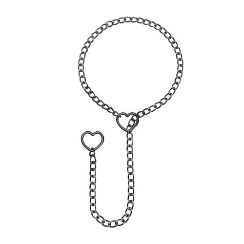 MILAKOO Link Chains Necklace for Women Clavicle Choker with Heart Pendant Charms Gothic Punk Jewerly - Heart: black