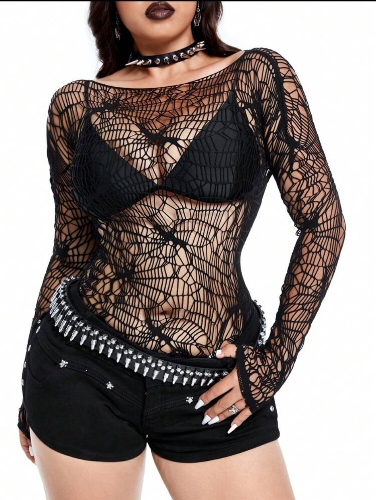 Black fishnet top
