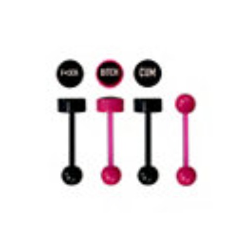 Multi-Pack Curse Words Barbells 4 Pack - 14 Gauge - Spencer's