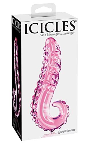 Icicles #24 Hand Blown Glass Massager - Pink